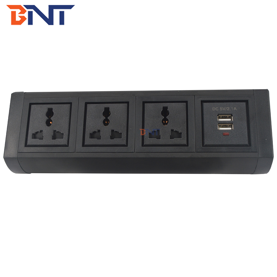 مشبك سطح المكتب OEM / ODM على شرائط الطاقة من النوع مع منافذ شاحن USB مقبس طاقة ذكي / شواحن USB متعددة المنافذ مع 3 عصابة طاقة