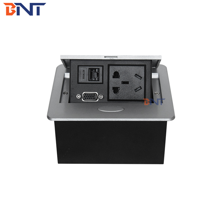 OEM/ODM Office Electrical Upgrade GFCI BNT Popup Socket with 1 universial Power & 1RJ45 Network & 1 VGA