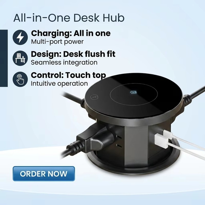 PP110M3 pop up kitchen island socket with three outlets and USB charging